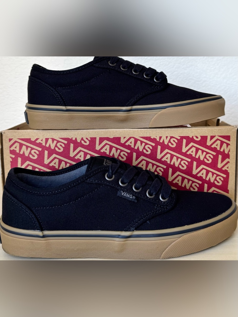 Vans Atwood Black Gum Canvas Sneakers Men’s Size 7 Low Top Skate Shoes EUC - Picture 2 of 10